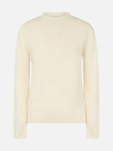 Woman blended cashmere off-white sweater Sorbonne