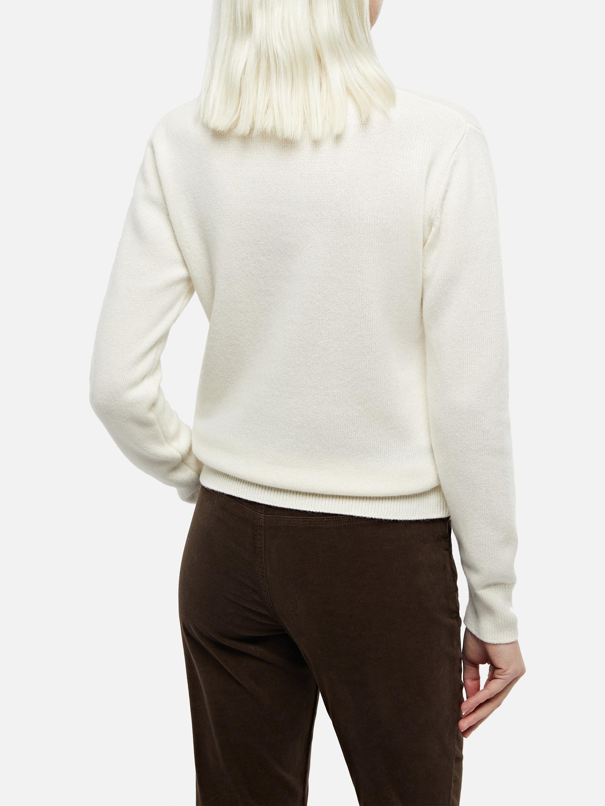 Woman white crewneck cashmere blend sweater Sorbonne - MC2 Saint Barth