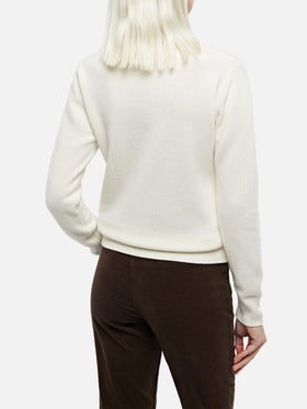 Woman white crewneck cashmere blend sweater Sorbonne - MC2 Saint Barth