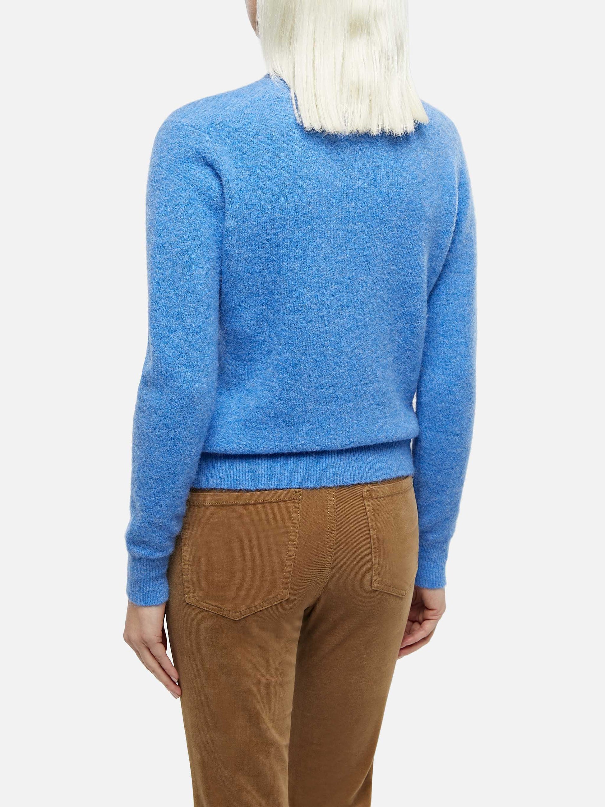 Woman stretch yarn dusty blue sweater Sorbonne - MC2 Saint Barth