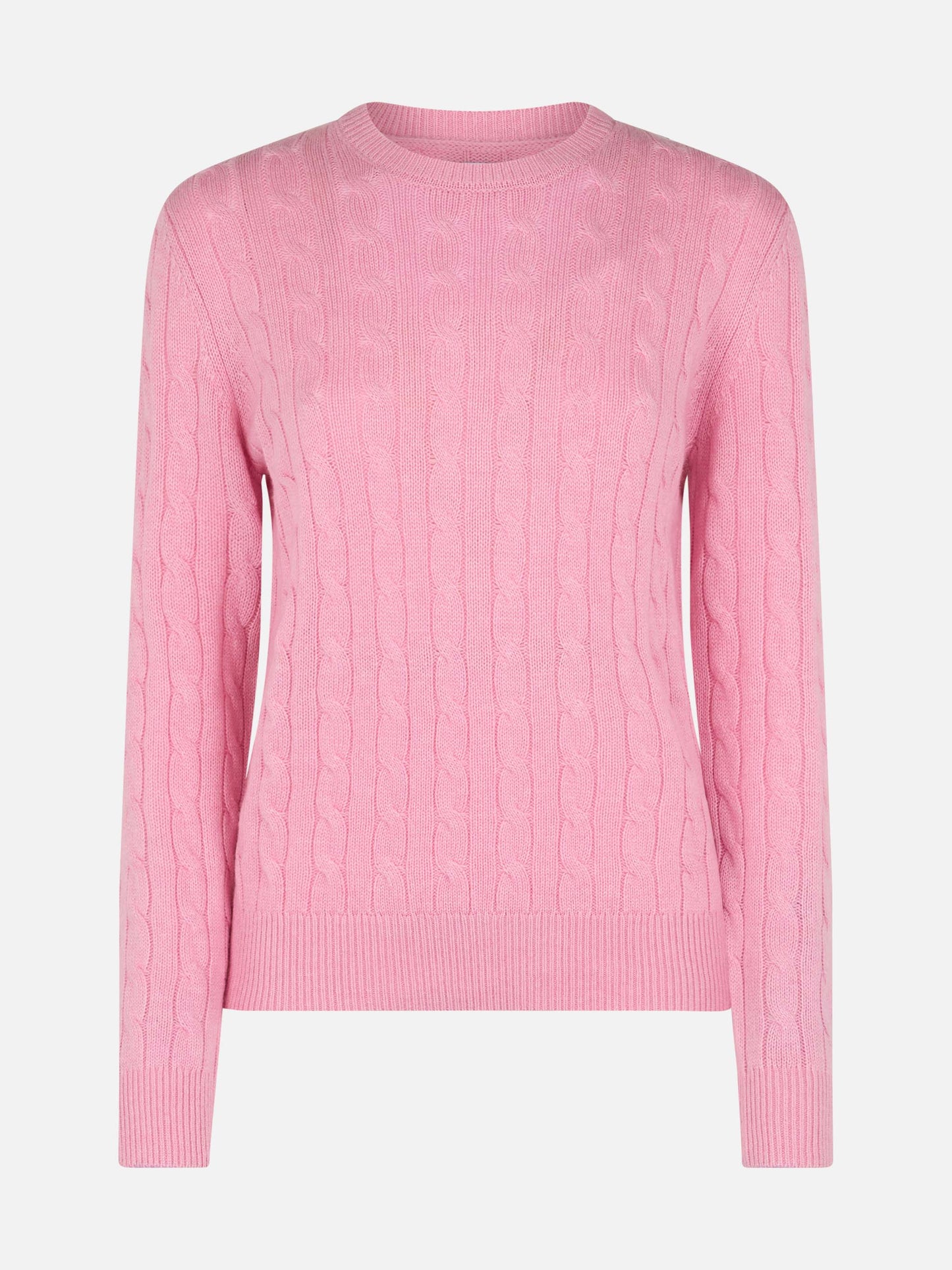 Woman cashmere blend cable knit pink sweater Sorbonne - MC2 Saint Barth