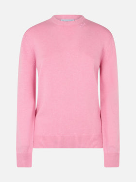 Woman pink cashmere blend sweater Sorbonne - MC2 Saint Barth