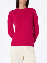 Woman blended cashmere fucsia sweater Sorbonne