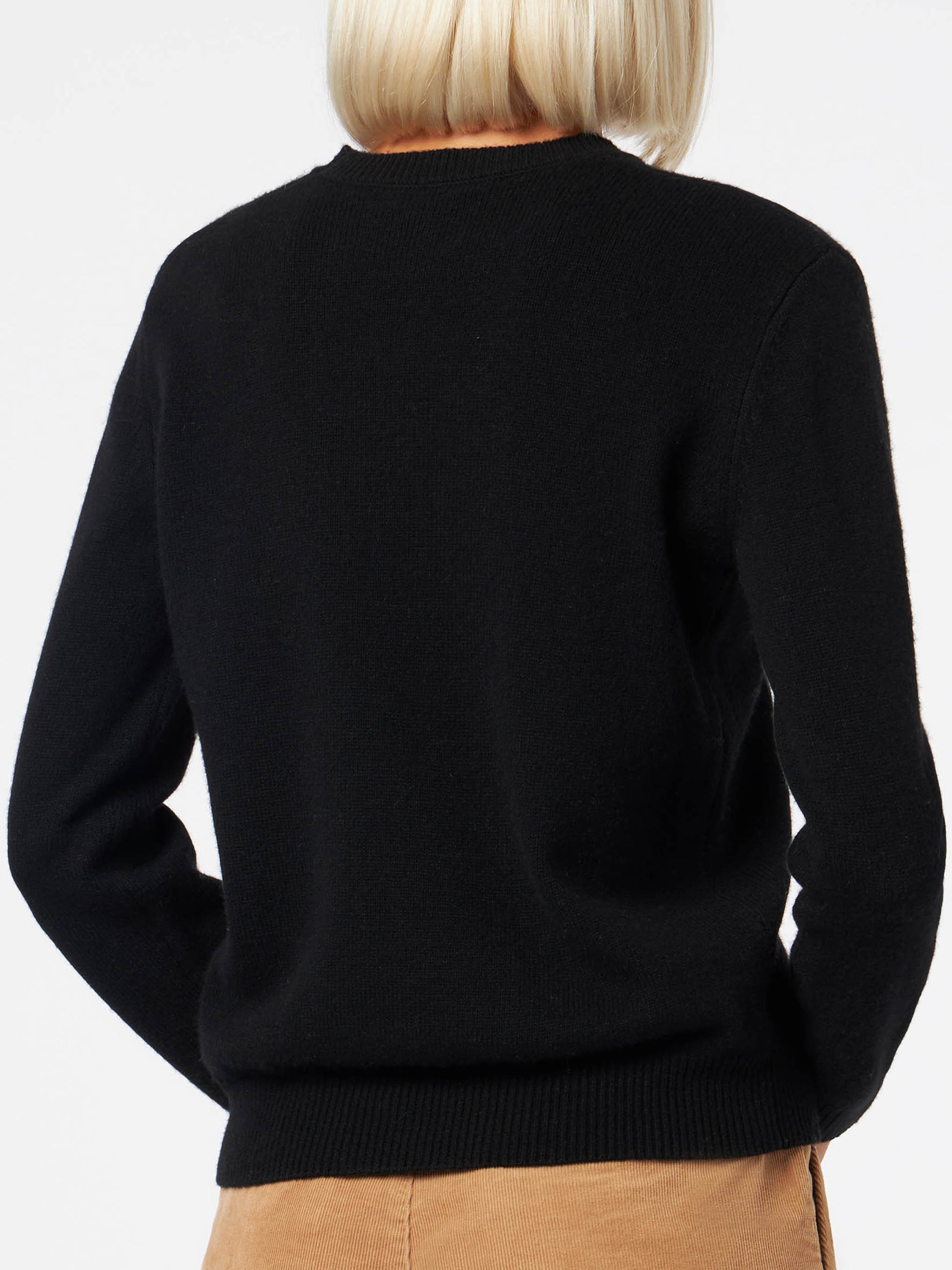 Woman black pure cashmere sweater Sorbonne - MC2 Saint Barth