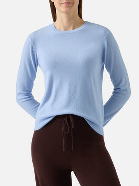 Maglione Sorbonne in 100% CASHMERE azzurro