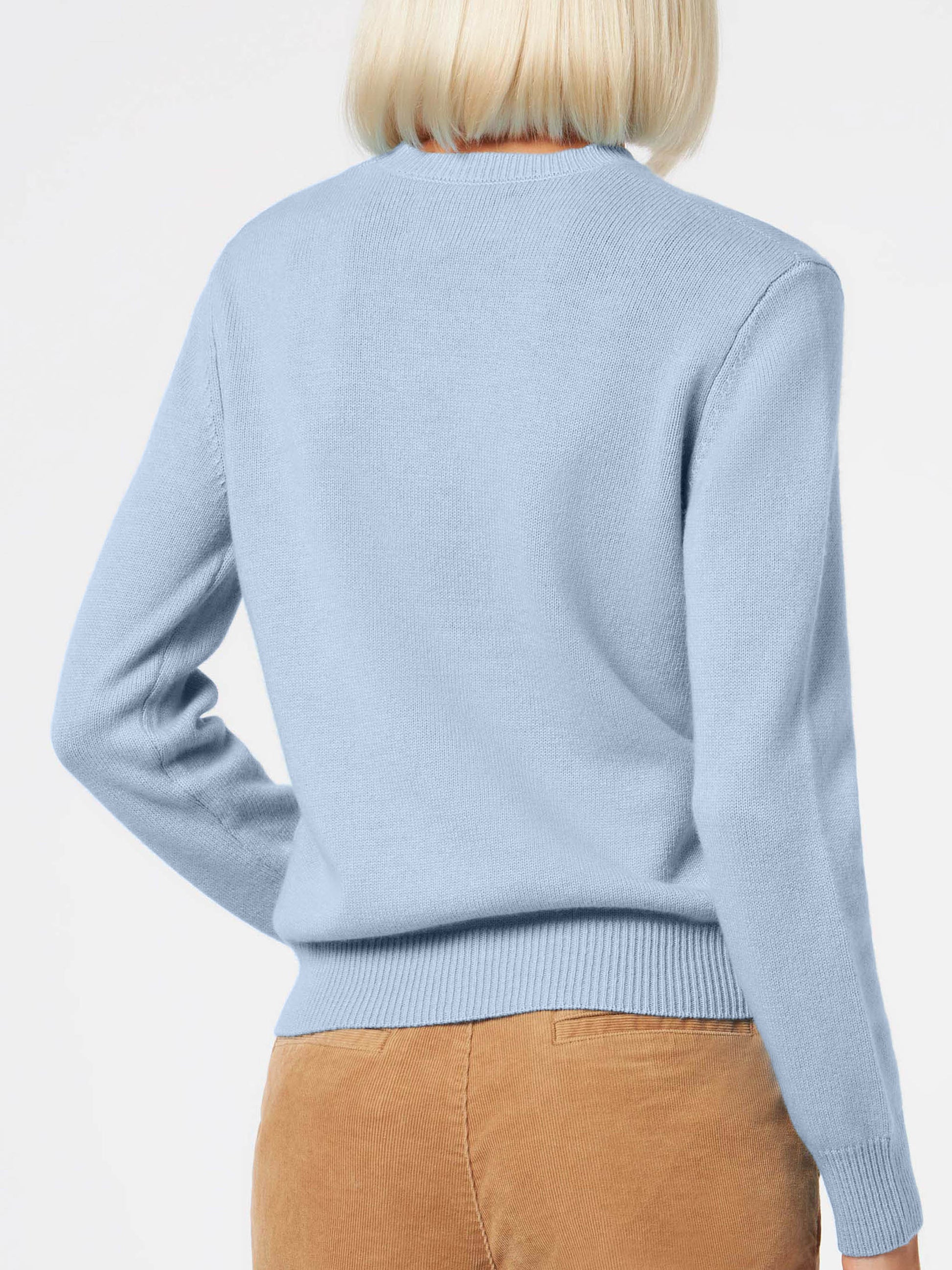 Woman light blue pure cashmere sweater Sorbonne - MC2 Saint Barth
