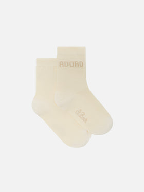 Calcetines off white con lettering Adoro 