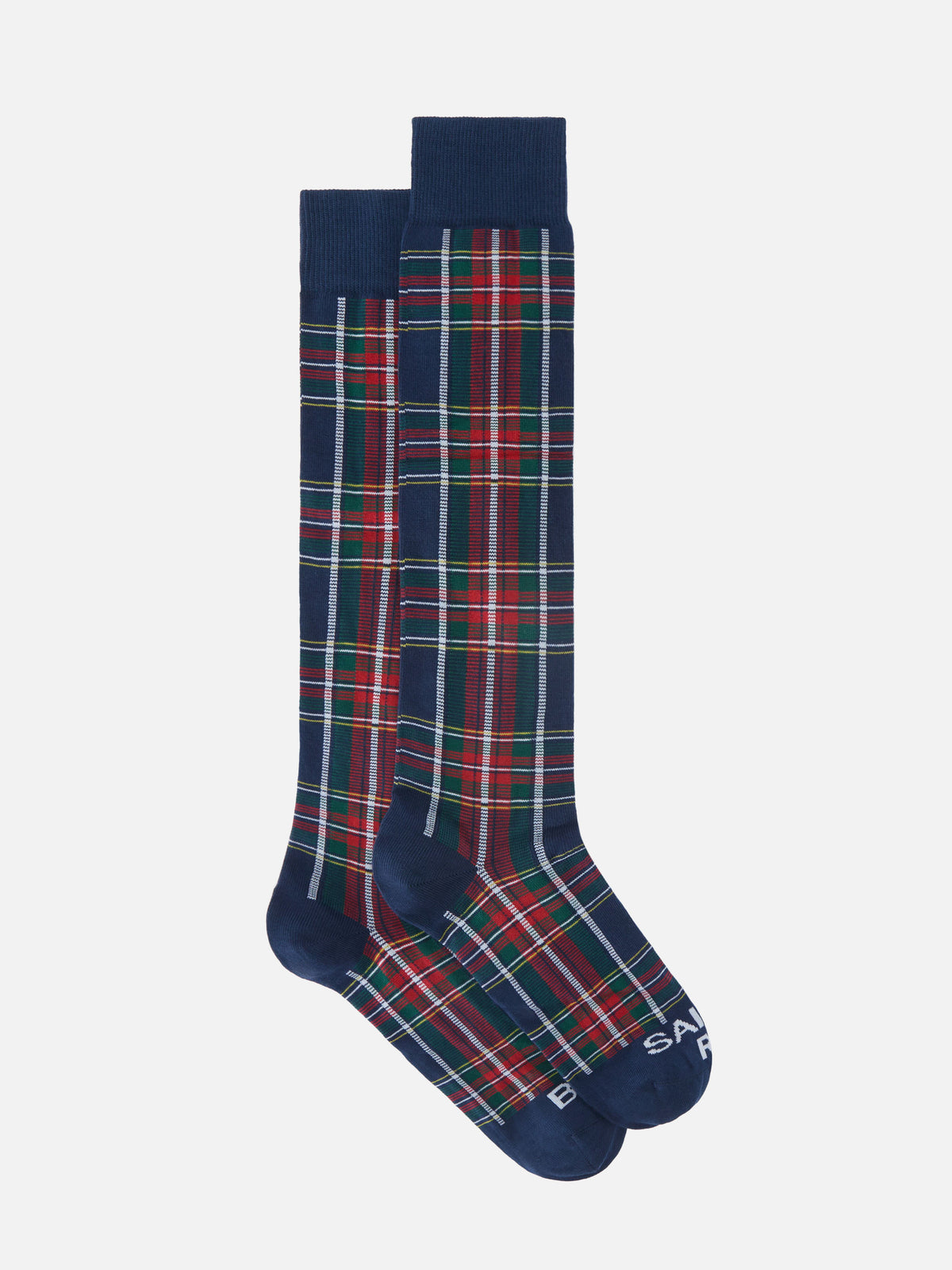 Calcetines Navy blue con jacquard tartán 