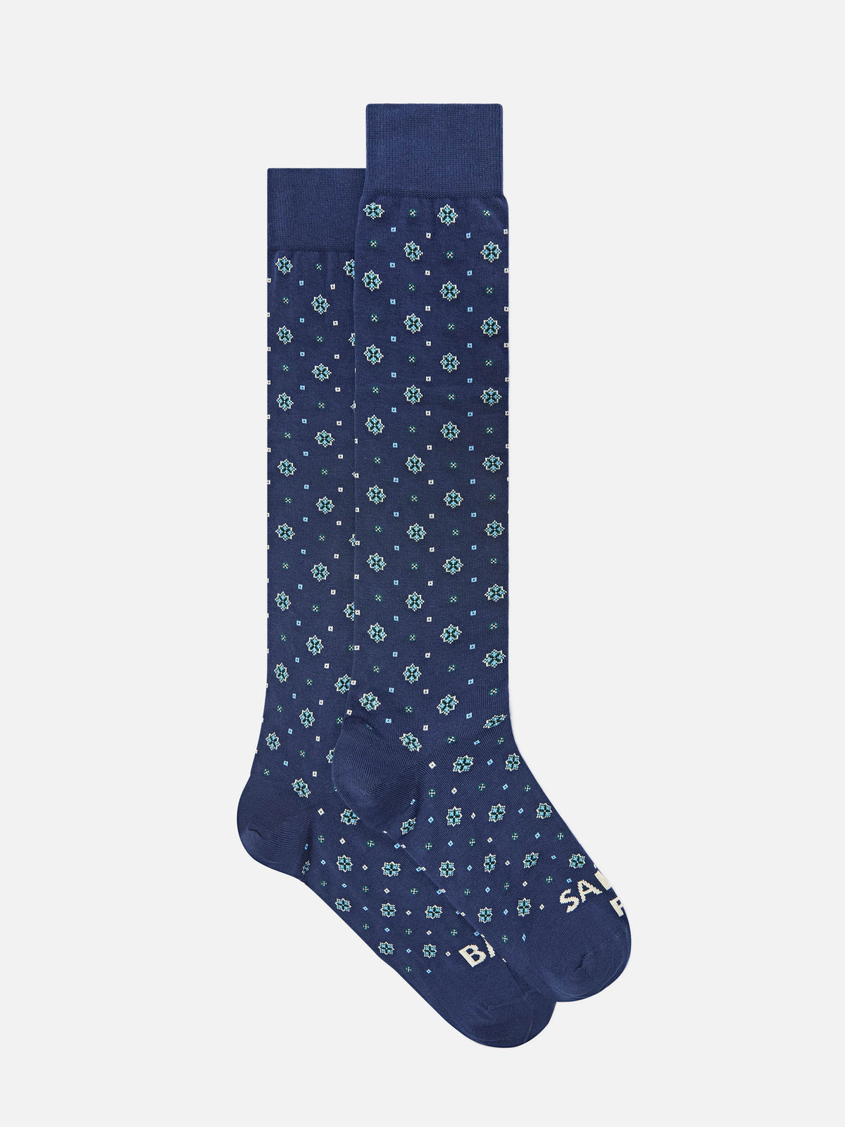 Calcetines Navy blue con jacquard de lazos 