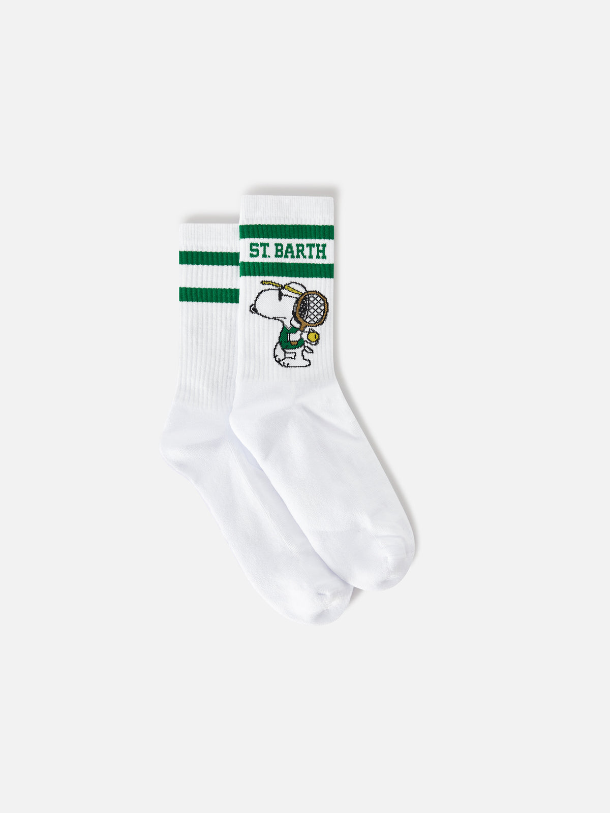 Weiße Sport-Socken aus Baumwolle mit Snoopy-Tennis-Print | Special edition 