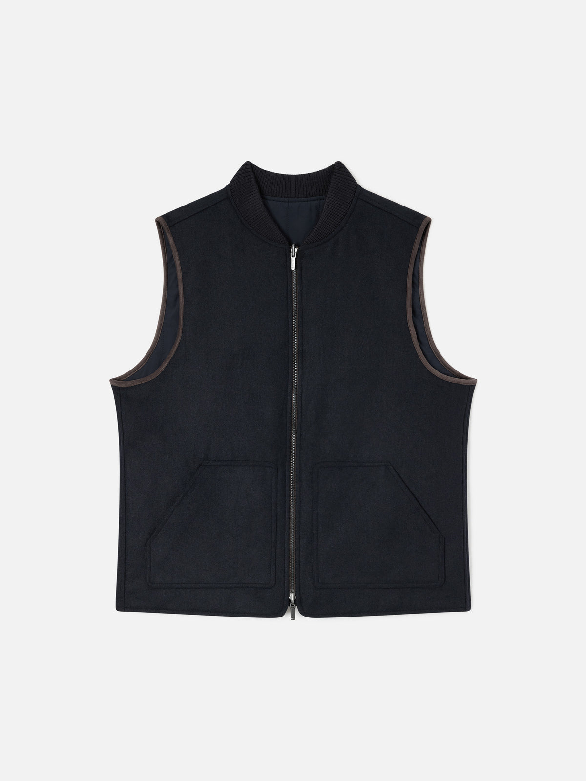 Gilet Spencer blu navy reversibile in misto lana