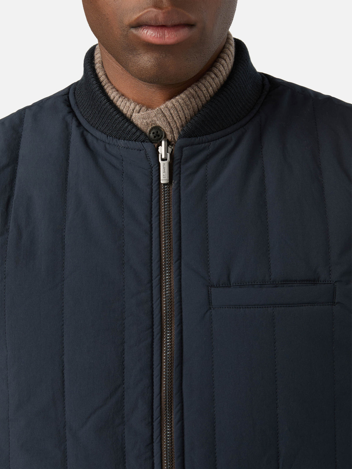 Gilet Spencer blu navy reversibile in misto lana