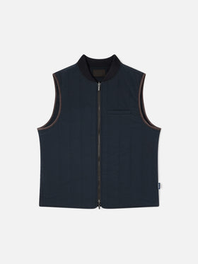 Gilet Spencer blu navy reversibile in misto lana
