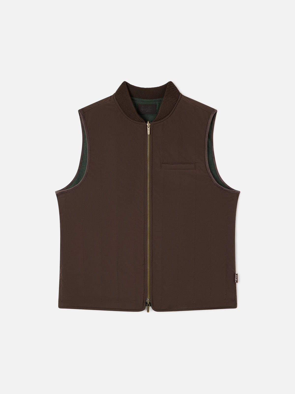Chaleco reversible Spencer de mezcla de lana verde militar 