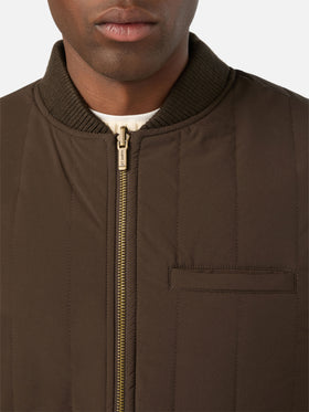 Gilet réversible Spencer en mélange de laine vert militaire 