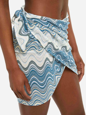 Sery short raschel pareo with wavy pattern