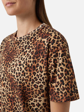 Abito midi Sereia con stampa leopardata all-over