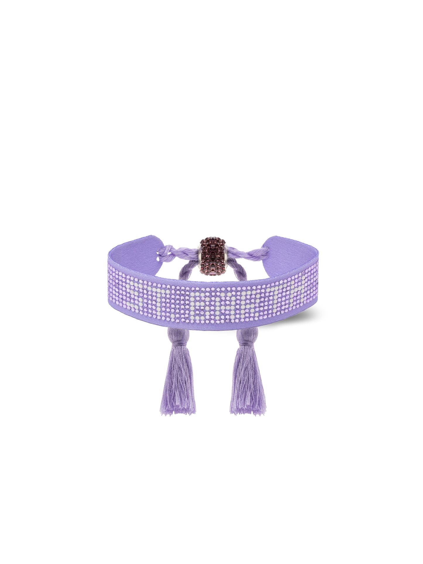 Lilac rhinestones bracelet with St. Barth lettering - MC2 Saint Barth