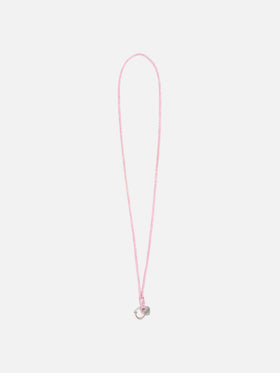 Tracolla per telefono Strass Charm fucsia con charm logo