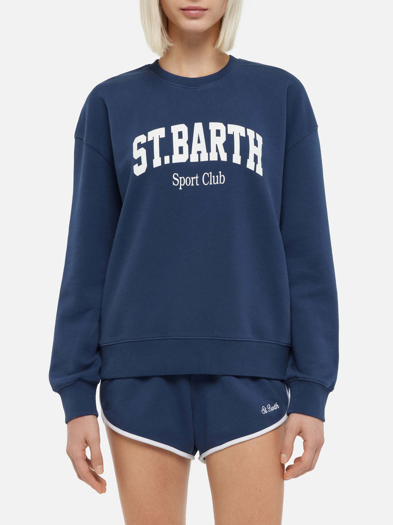 Felpa Stardust blu navy con stampa St. Barth Sport Club