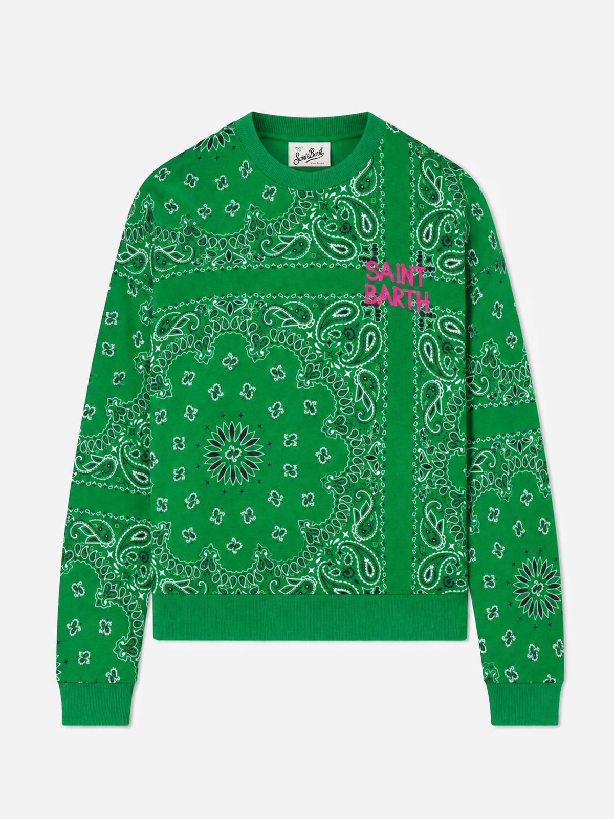 Felpa Stardust con stampa bandana verde
