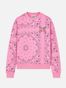 Felpa Stardust con stampa bandana rosa