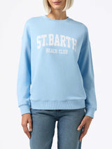 Hellblaues Stardust-Sweatshirt mit „St Barth Beach Club“-Aufdruck