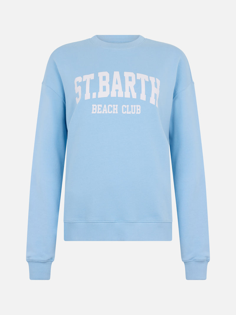 Hellblaues Stardust-Sweatshirt mit „St Barth Beach Club“-Aufdruck