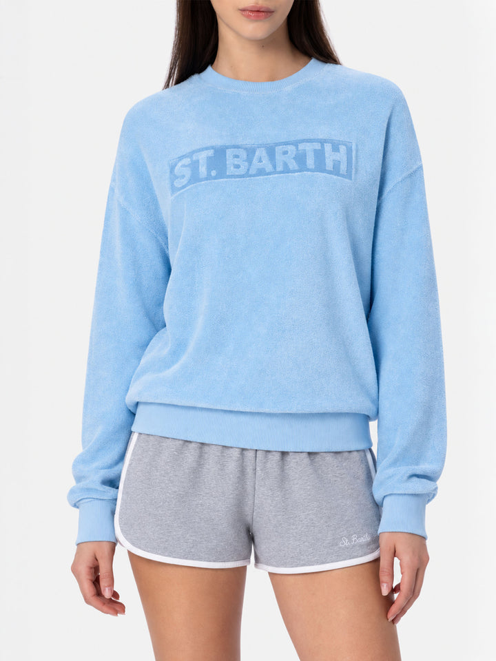 Sweat-shirt Stardust en coton éponge bleu clair pour femme 
