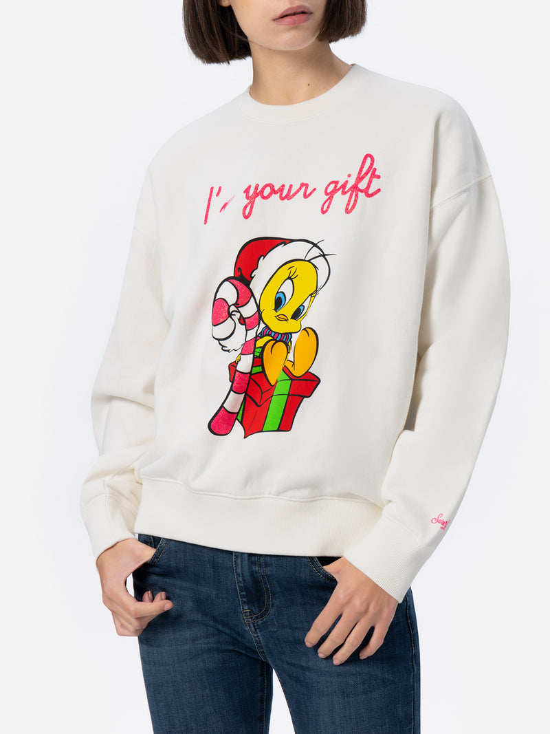 Damen Fleece-Sweatshirt mit Tweety-Aufdruck | WARNER BROS