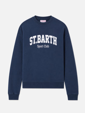 Blaue Sweatshirt aus Baumwolle mit St. Barth Sport Club-Print 