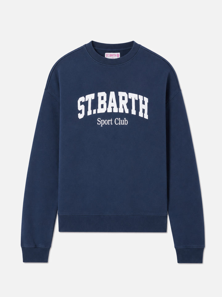 Sweat-shirt Stardust en coton bleu avec imprimé St. Barth Sport Club 