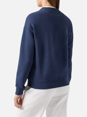 Stardust Baumwoll-Sweatshirt in Blau mit St. Barth Sport Club-Aufdruck