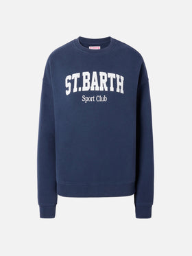Stardust Baumwoll-Sweatshirt in Blau mit St. Barth Sport Club-Aufdruck