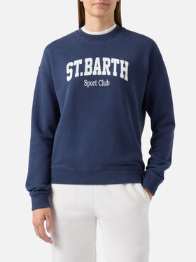 Stardust Baumwoll-Sweatshirt in Blau mit St. Barth Sport Club-Aufdruck