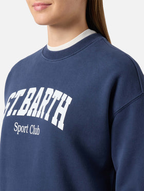 Stardust Baumwoll-Sweatshirt in Blau mit St. Barth Sport Club-Aufdruck