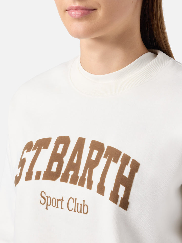 Sweat-shirt en coton Stardust blanc avec imprimé floqué St. Barth Sport Club 