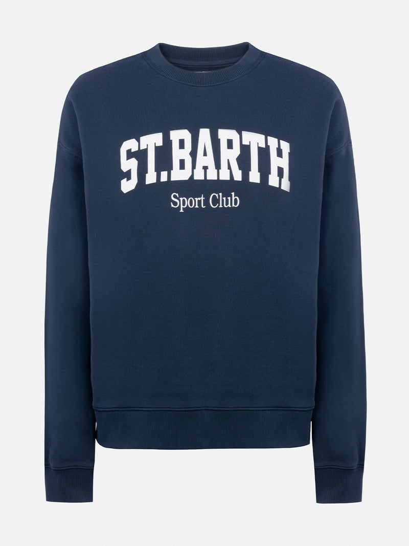 Woman navy blue fleeced cotton sweatshirt Stardust