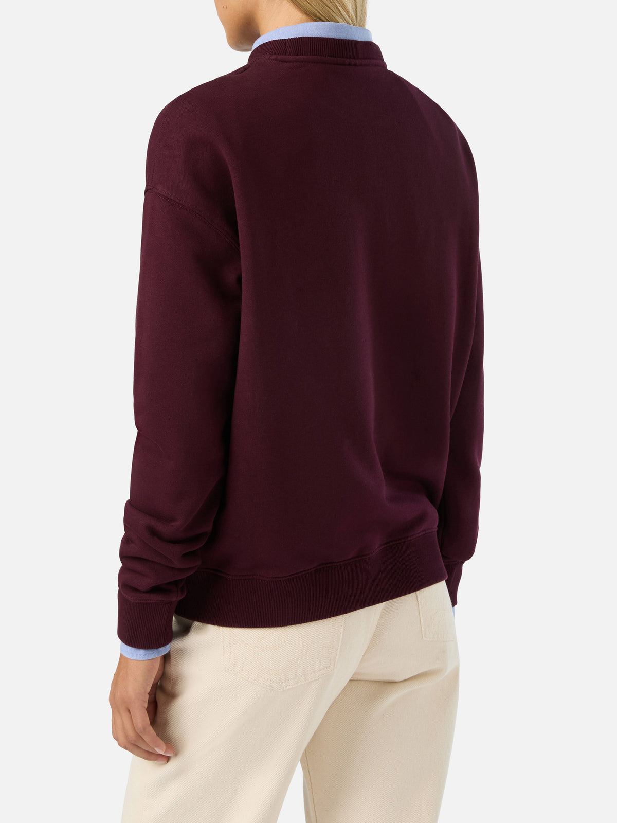 Felpa Stardust bordeaux con stampa St. Barth