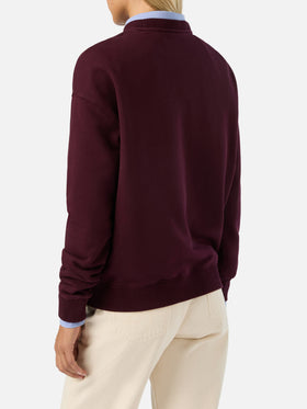 Felpa Stardust bordeaux con stampa St. Barth