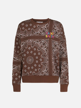 Brown Stardust sweatshirt with bandana print