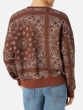 Brown Stardust sweatshirt with bandana print