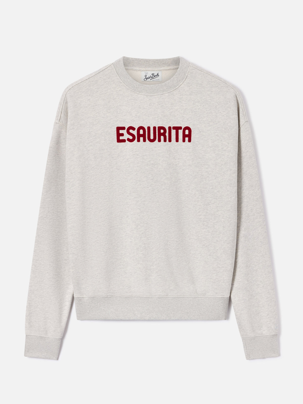 Graues Stardust-Sweatshirt mit Esaurita-Flockprint 