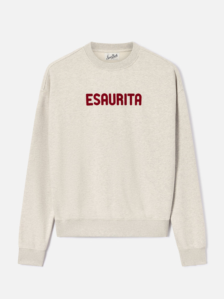Grey Stardust sweatshirt with Esaurita flock print