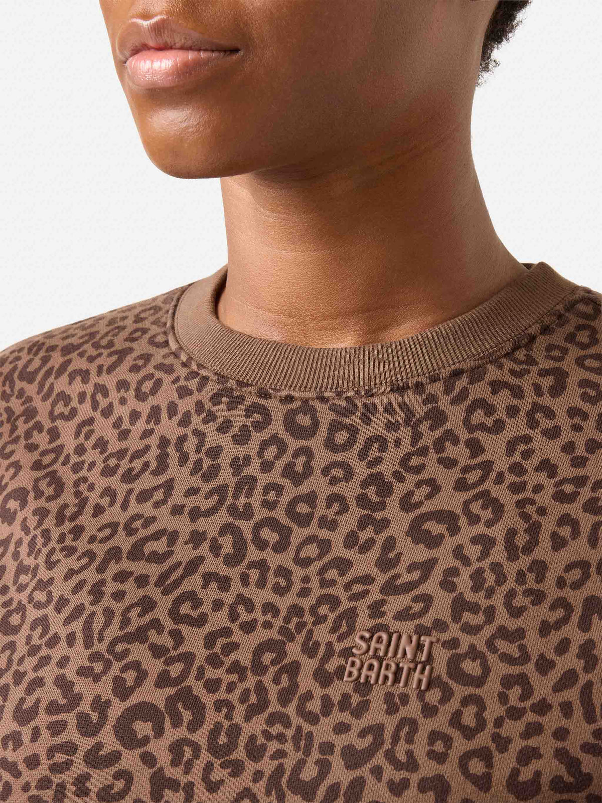 Stardust sweatshirt with leopard print