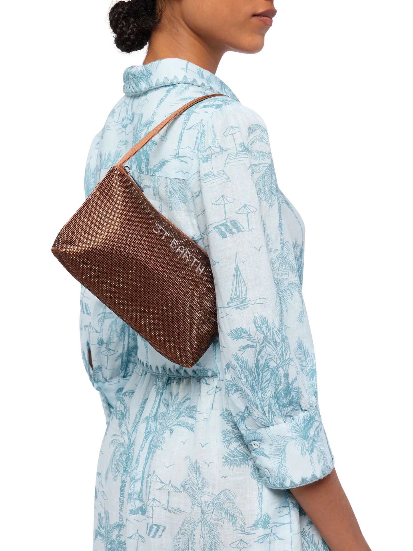 Mini bag Strassy with brown rhinestones - MC2 Saint Barth