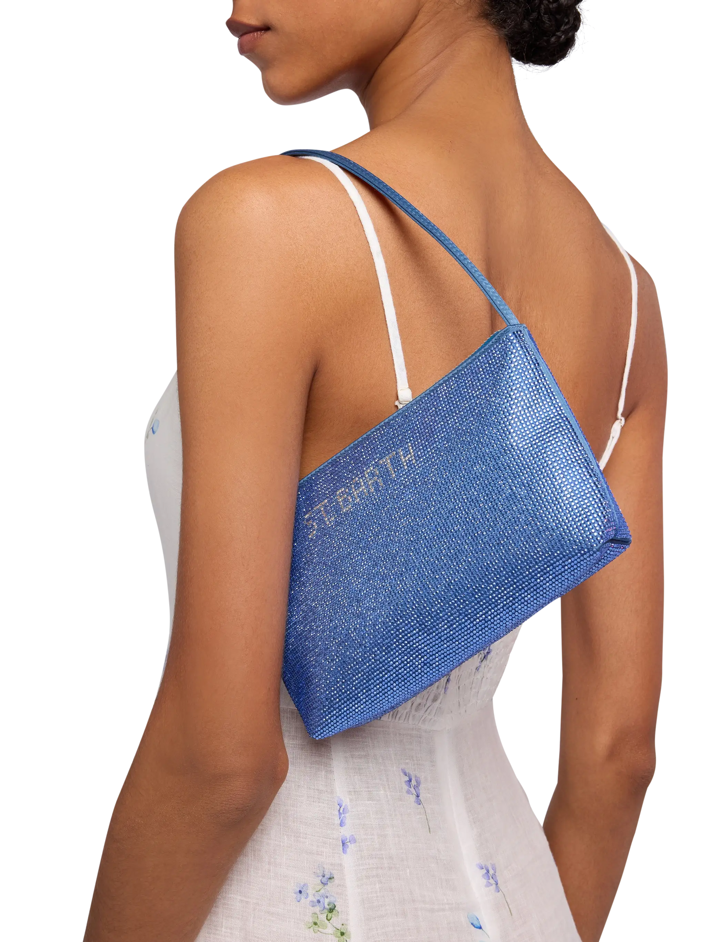Mini bag Strassy with avio blue rhinestones - MC2 Saint Barth