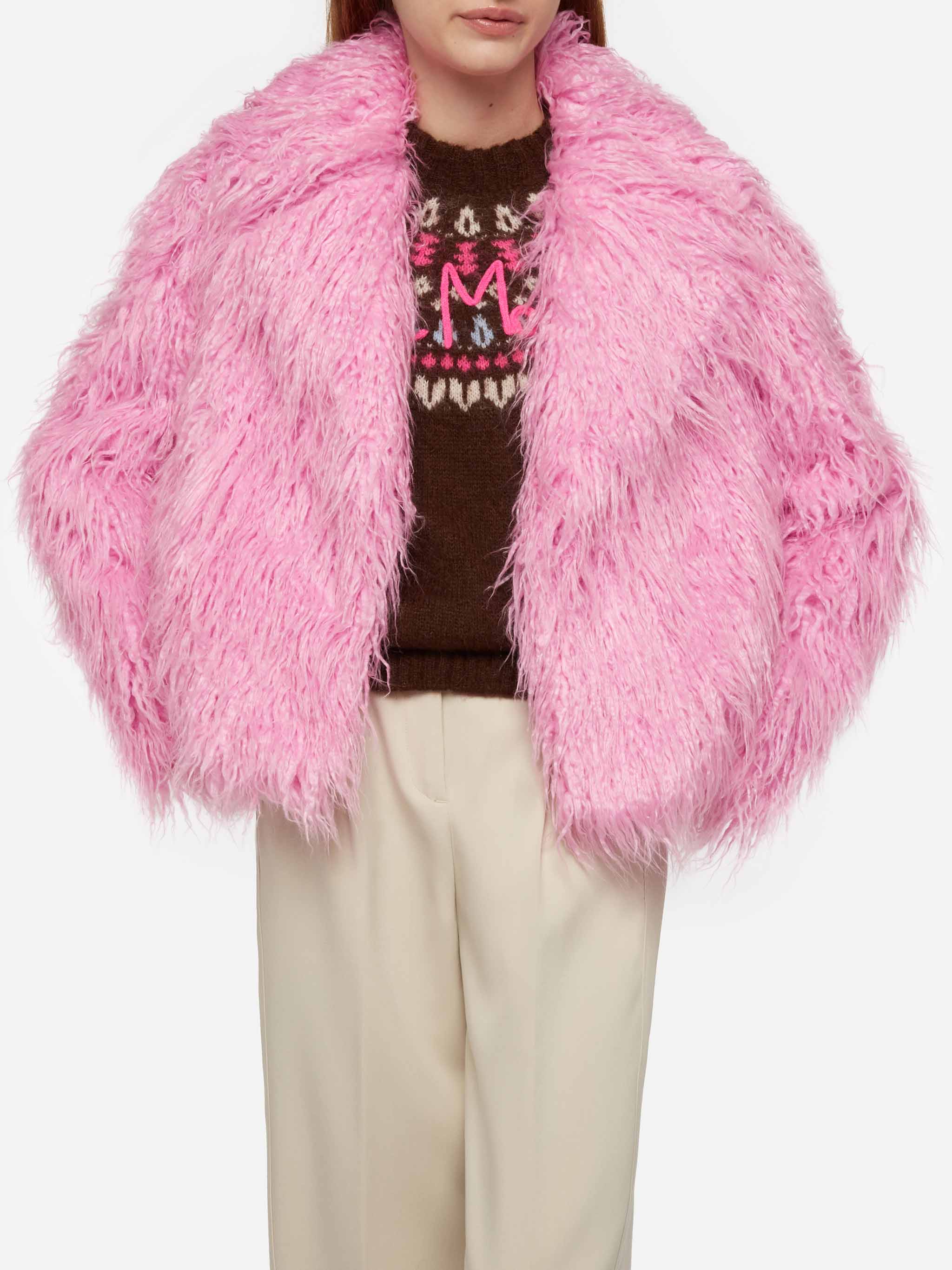 Pink furry short jacket Sully – MC2 Saint Barth