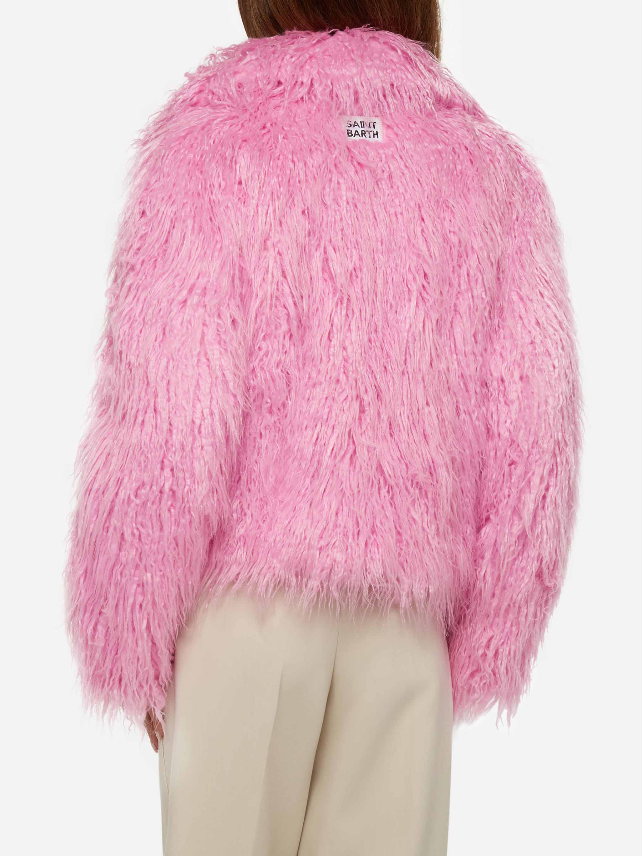 Pink furry short jacket Sully – MC2 Saint Barth