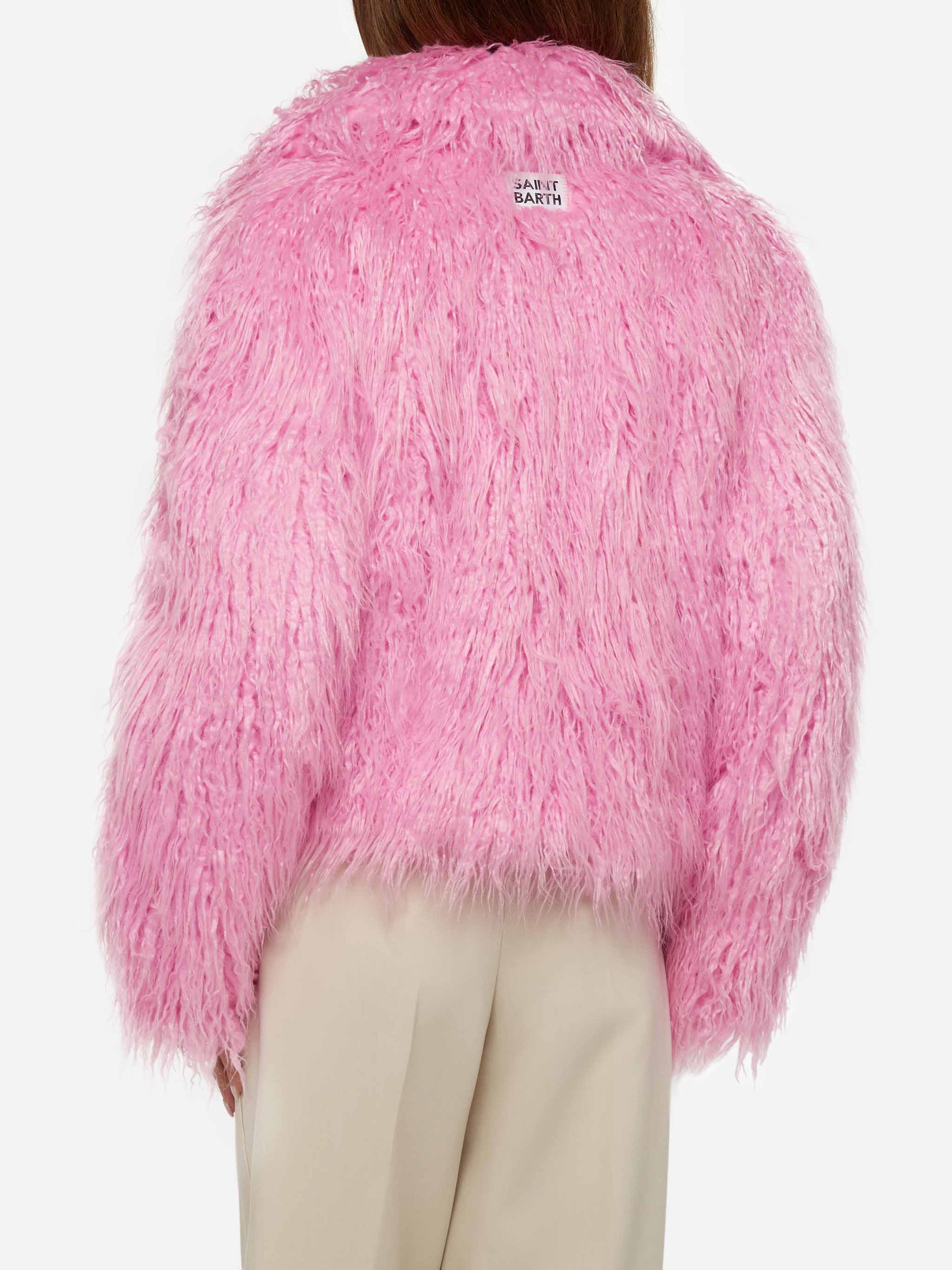 Pink furry short jacket Sully - MC2 Saint Barth